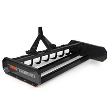 Titan Attachments 3 Point 7 FT Land Leveler and Grader, Adjustable Scarifiers
