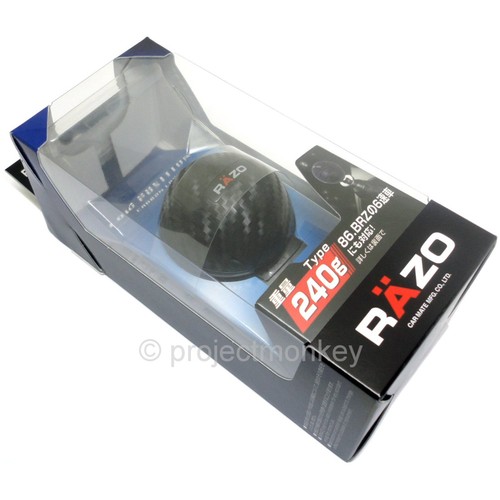 RAZO RA136 Shift Knob Shiftknob Gear Lever 240g Carbon Fiber Look Ball Carmate - Picture 2 of 2