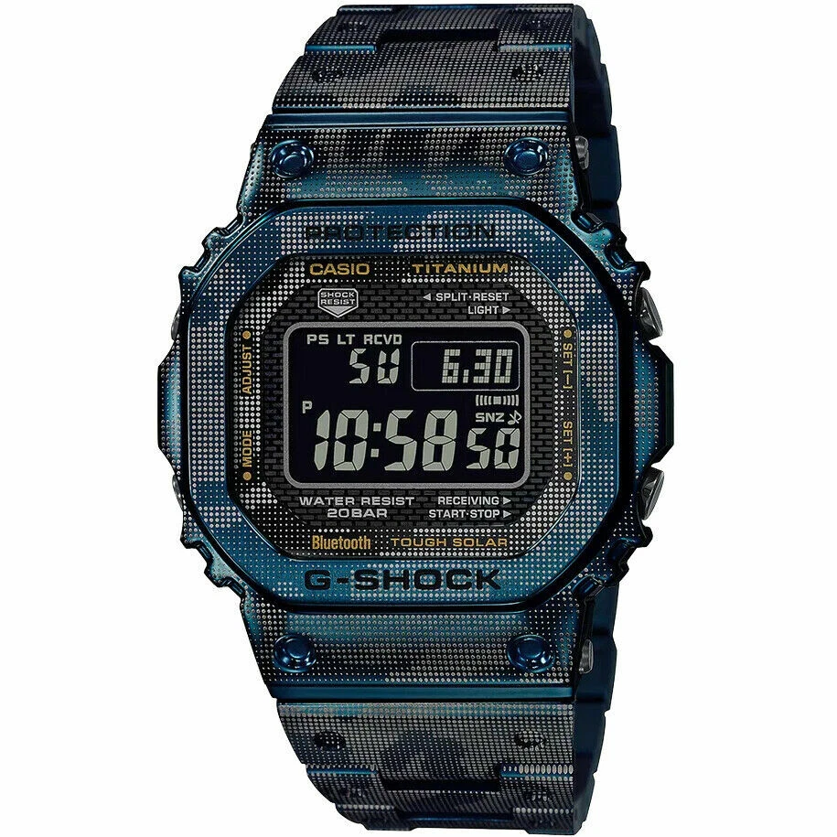 New Casio G Shock Full Metal Blue Camo Titanium Watch GMWB5000TCF 2