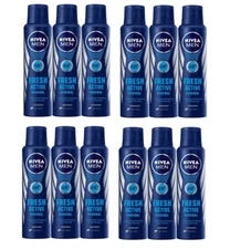 Nivea Men 48 Hour Fresh Active Deodorant Longlasting Freshness, 150ml Pack Of 12