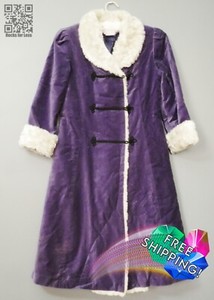 AMERICAN GIRL Dress like Your Doll Samantha Holiday Purple Velvet Coat Size 10