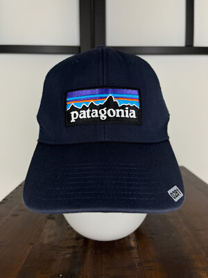 Patagonia Hat Cap Snap Back Adult One Size Blue Poly Fitz Roy Embroider Trucker