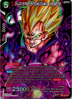 Supreme Showdown Vegeta Card TB2-005 SR Dragon Ball Super TCG NM