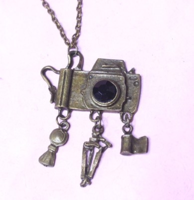 Camera DSLR Necklace with Film, and Tripod Charms Hot Topic