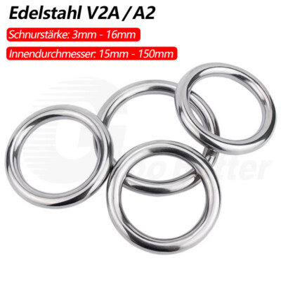 Edelstahl Rundring nahtloses Geschweißt O-Ringe Metallring Schwerlast Massiv V2A