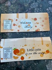 24 LITTLE ORANGE BABY SHOWER FAVORS PARTY WATER BOTTLE LABELS