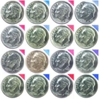 1980-1981 1984-1989 P D Roosevelt Dimes BU Mint Cello Run Decade Set 16 US Coins
