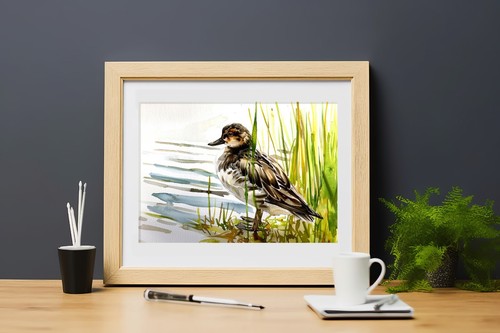 Watercolor Duck 5"x7" Print on Matte Paper | Elegant Wildlife Art - Picture 7 of 17