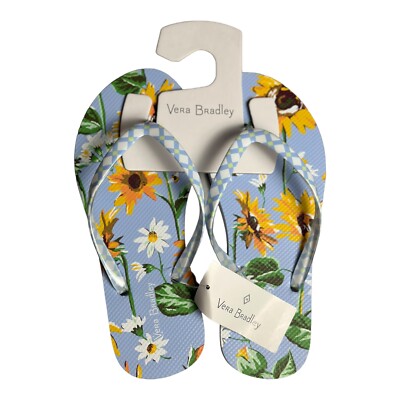 Vera Bradley Flip Floops Sunflower Sky Small 5-6
