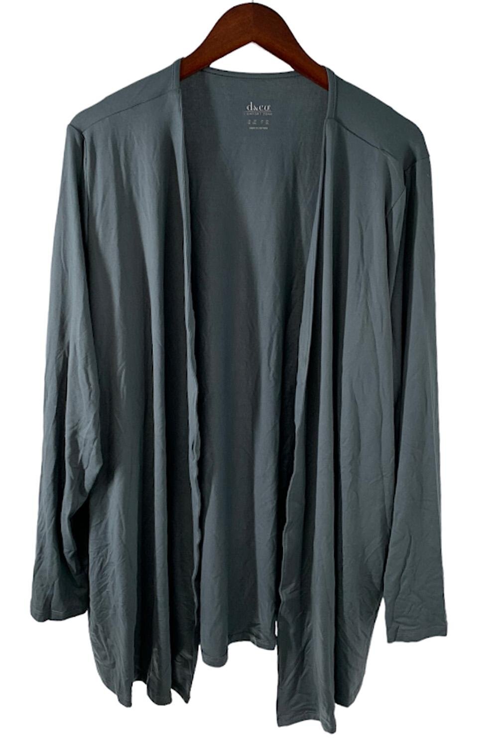 Denim & Co. Рубашка из комфортного трикотажа Comfort Zone Cardi Dark Slate