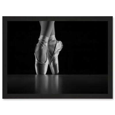 Foto Tanzende Tänzerin Ballerina Ballettschuhe A4 gerahmt Wandbild Kunstdruck
