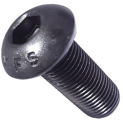 FASTENERE 1/4-20 Button Head Socket Cap Screws Alloy Steel Grade 8 Black Oxide Allen Hex