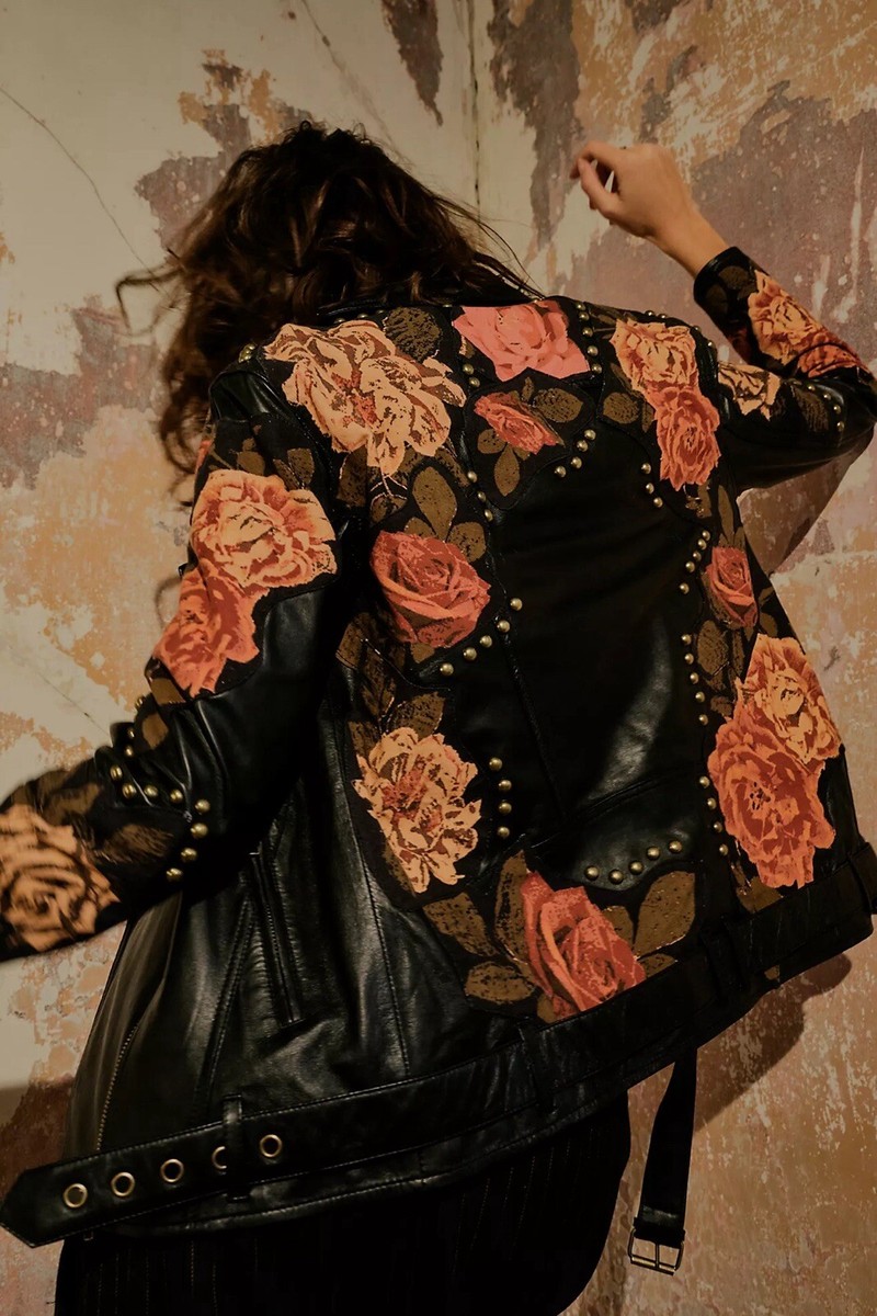 New Free People Rebel Rose Moto Jacket Size Medium | eBay