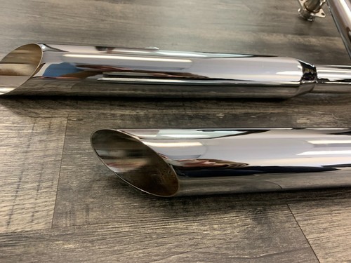 MAC Honda 1985 1986 VT1100 1100 Shadow Slashback Muffler Exhaust Pipes TT Chrome - Picture 5 of 15