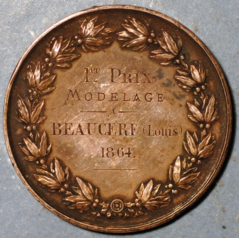 1864 Francia Medalla Napoleón III Belleza Luis Foto 2 de 2