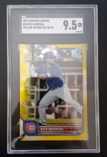 SGC 9.5 2022 Bowman Chrome #4 NICK MADRIGAL Yellow Refractor/75