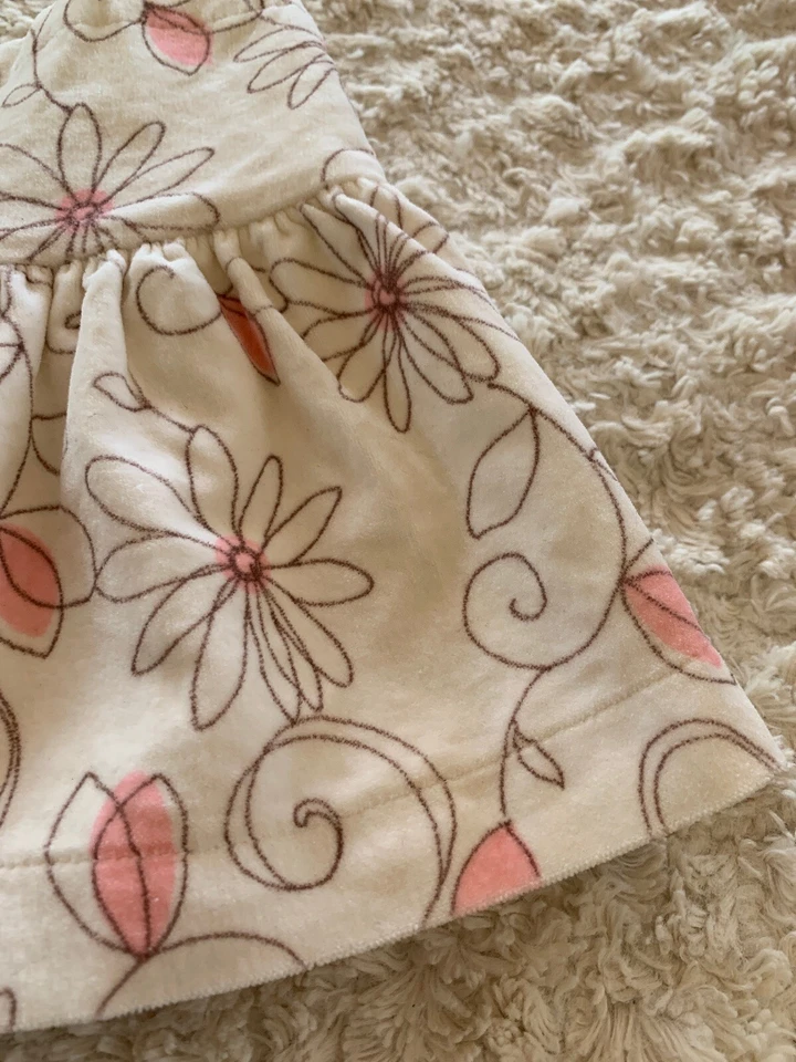Koala Kids Girls Beige Brown Pink Flowers Velour Skirt 2T - Image 2 of 4