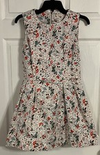 Gap Designed Crafted 2 Petite White With Floral Pattern Dress 