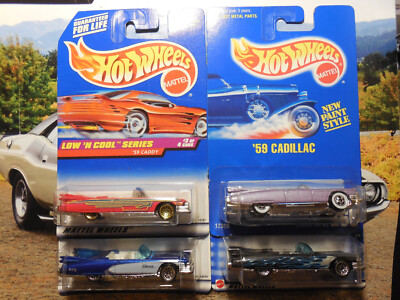 Hot Wheels '59 Cadillac Convertible ELDORADO LOT 4 LOW N COOL BLUE