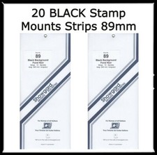 20 Showgard BLACK Quality Stamp Mounts 89mm For UN Inscription Block (6) 2 Packs