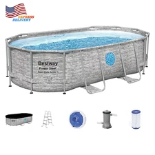 Bestway Power Steel Swim Vista 14' x 8'2" x 39.5" Above Ground Swimming Pool Set
