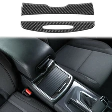 Car Armrest Cup Holder Cover Trim Frame Panel Carbon Fiber For Dodge Charger 15+