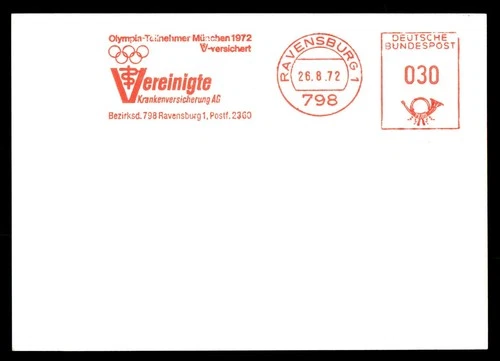 Mayfairstamps Germany 1972 Vereinigte Ravensburg Olympic Rings Cover aax_06561