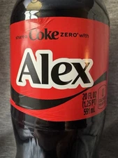 Share a Coke with  Alex  2025 Personalized Gift Coca~Cola Bottle 20oz Zero