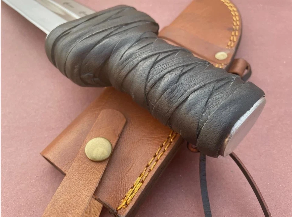 Cuchillo Daga Hecho a Mano Personalizado Acero al Carbono Caza Supervivencia Camping W\S Foto 4 de 4