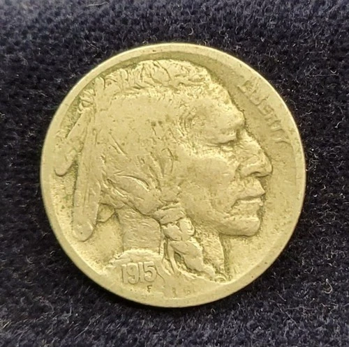 1915 Buffalo Nickel - Philadelphia Mint (P) - Fine (F) Circulated Details - 5¢