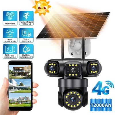 Solar Überwachungskamera IP Außen PTZ CCTV Bewegungserkennung Mit 4G SIM Karte