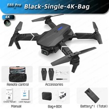E88 Pro RC Quadcopter Drone 4K HD Camera Foldable WiFi FPV with Carry Case