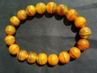 Tibetan Yellow Natural Agate Dzi *1Stripe* 10mm Round Beads Bracelet