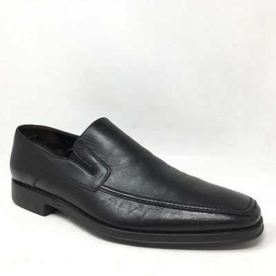 Monte Rosso Loafers Dress Shoes Mens Size 10 Black Leather Slip On Made Italy