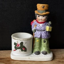 Christmas Luvkins Jasco Vintage 1978 Tiny Tim Votive Candle Holder 5” Tall