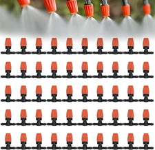Drip Irrigation Emitters for Greenhouse Nersuries: 50 Pcs Three-Way 1/4 Inch Adj