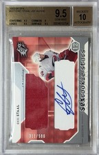 2003 UPPER DECK SPx Eric Staal BGS 9.5 AUTO JERSEY RC #311/500 ROOKIE HURRICANES
