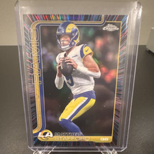 Topps 2025 Chrome Football Matthew Stafford Neon Pulse Refractor #169
