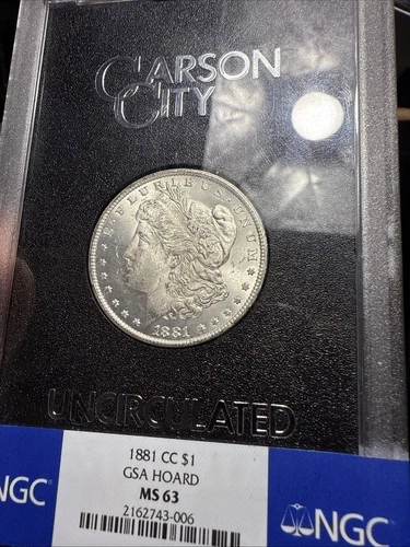 1881-CC MS63 GSA Hoard Morgan Silver Dollar NGC Certified with Box/COA