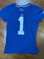 Nike Indianapolis Colts T Shirt Womens Size Small Pat Mcafee Blue