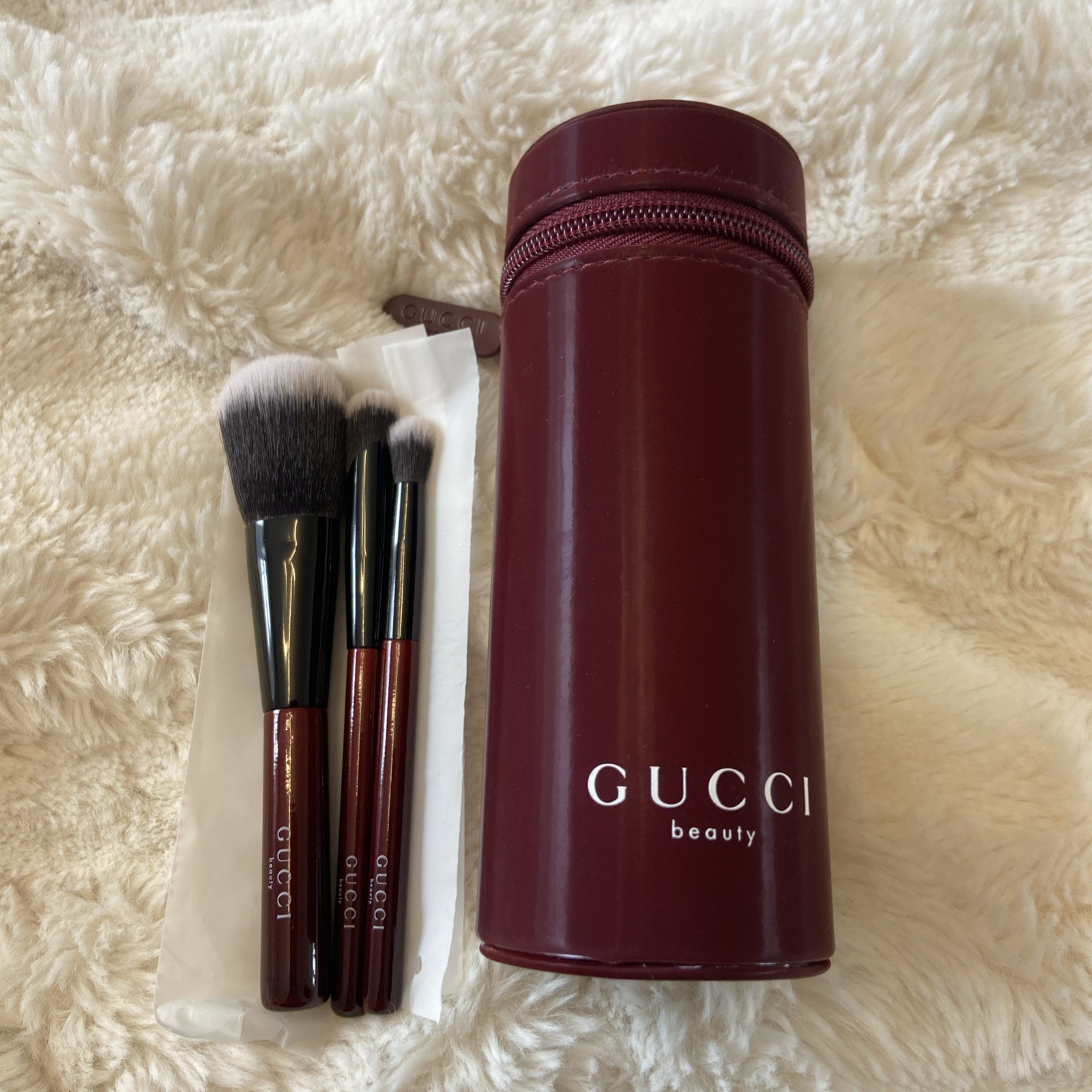 GUCCI Beauty Makeup Mini Set da Viaggio 3 Pezzi Pennelli con Custodia Regalo