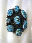 RARE VINTAGE MARK CHEE NAVAJO STERLING SILVER SPIDER WEB RING SIZE 8
