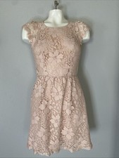 bcbgeneration dress Lace Back Cutout Short Pink Size 6 Fairy Coquette