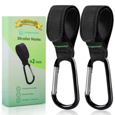 Adjustable Stroller Hooks for Bags, 2-Pack Non-Slip Clips by Aguwontior
