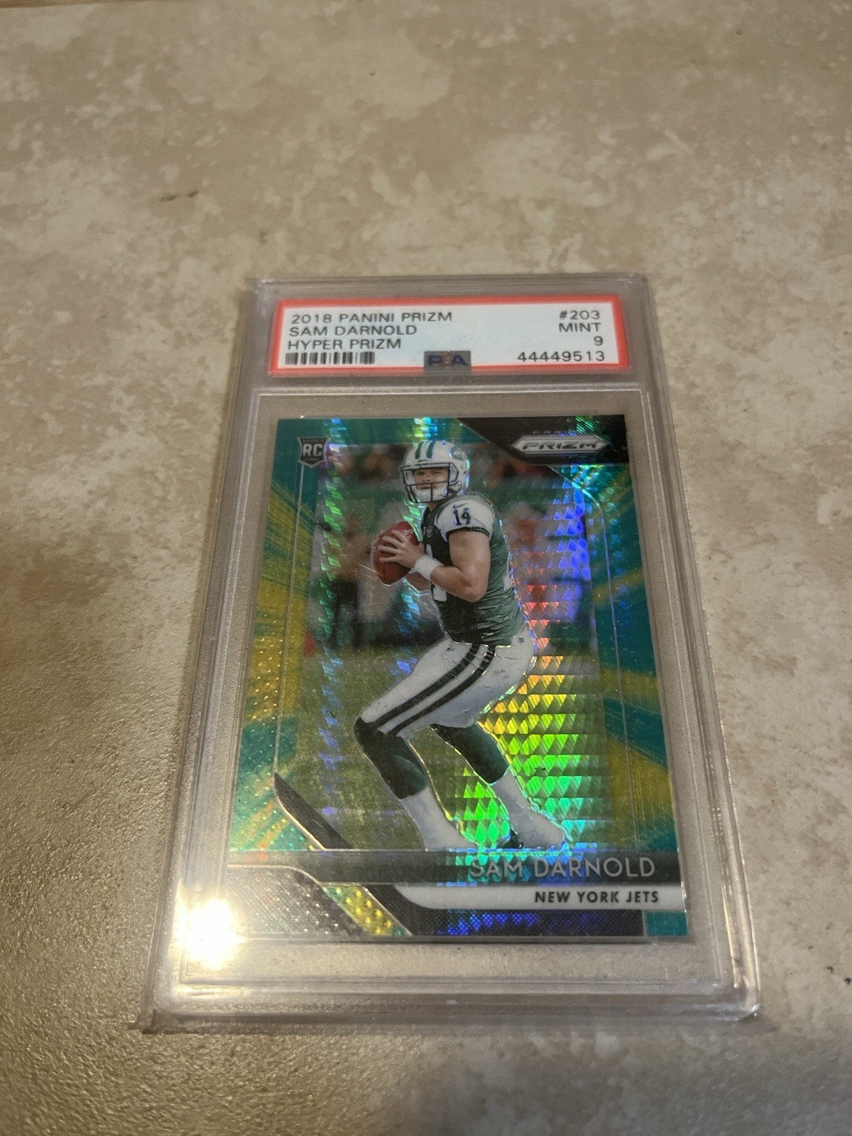 2018 NFL Panini Prizm Sam Darnold RC Hyper Prizm /275 PSA 9 #203