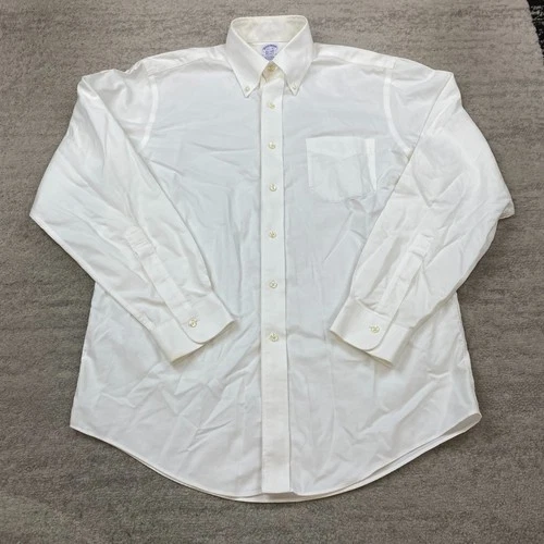 VTG Brooks Brothers Oxford Button Shirt 15.5 -  35 White OCBD Formal Dress 90s