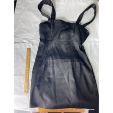 PrettyLittleThing Black Twill Cut Out Bow Shift Dress Women's Size 10 NWT