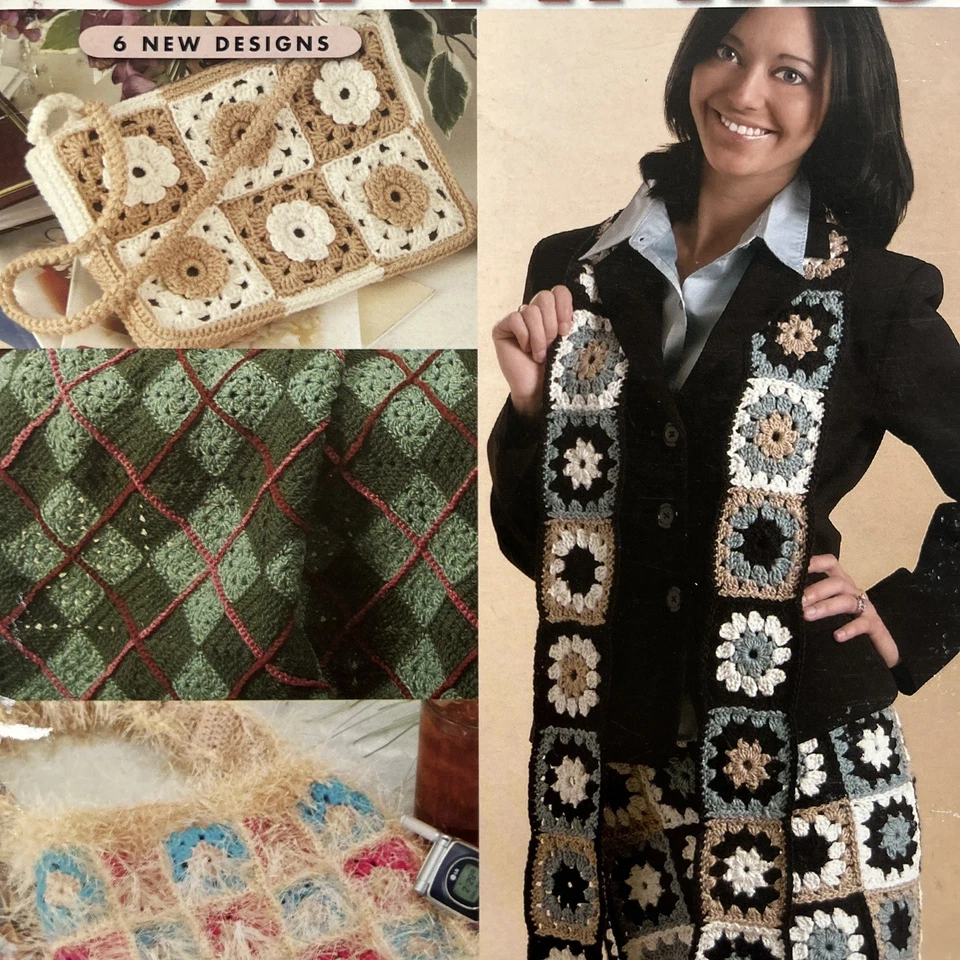 Thoroughly Modern Grannies Crochet Pattern Booklet Granny Squares Designs - Image 2 of 4