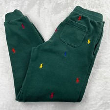 Polo Ralph Lauren youth size medium all-over embroidered Pony Green joggers