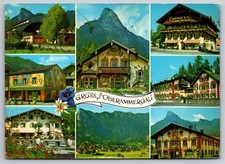 Vtg Postcard Greetings from Oberammergau Village in Bavaria Germany Posted 1970